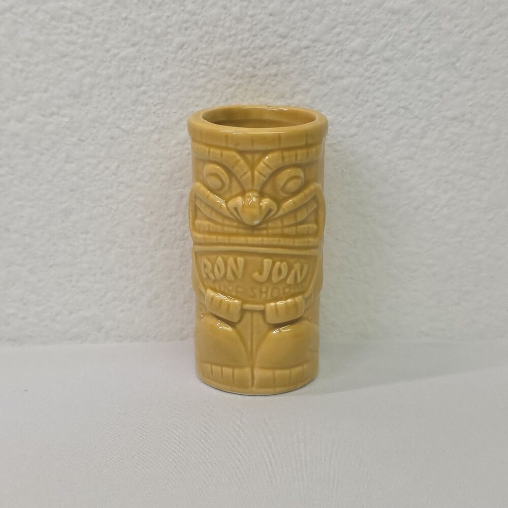 Ceramic Tiki tall shot glass RON JON Surf Shop "60 years of Surfing" Anniversary